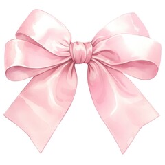 Wall Mural - Elegant pink ribbon bow illustration