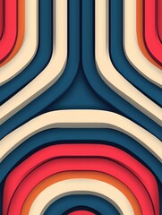 Poster - Mesmerizing Geometric Pattern with Layered 3D Lines and Retro Dynamic Aesthetics  Visually striking abstract digital art with a contemporary minimalist and futuristic design