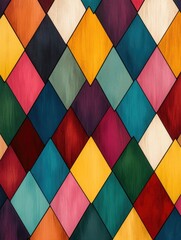 Poster - Retro inspired abstract composition featuring angular lines that intersect to create a striking geometric pattern of diamond shapes  The minimalist design showcases a digital