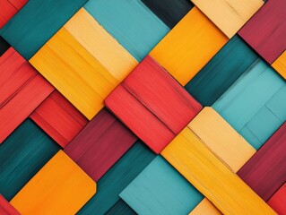 Poster - Overlapping geometric shapes and lines in a vibrant structured abstract pattern  Minimalist modern design with a dynamic contemporary visual effect
