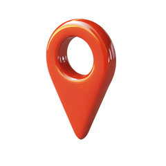 Wall Mural - 3d orange location pin icon isolated on white background. modern navigation symbol for maps and gps 