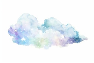 Canvas Print - Dreamy watercolor cloud illustration