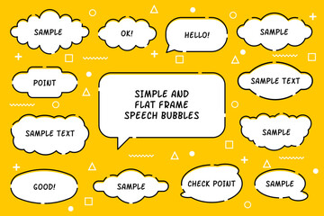 Poster - a set of speech bubbles with different shapes and text samples inside