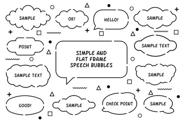 Poster - a set of speech bubbles with different shapes and text samples inside