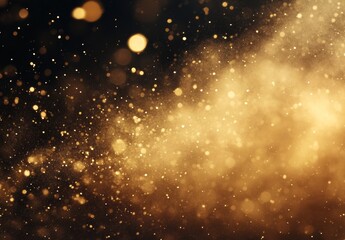 Aufkleber - Sparkling tail shimmers light magic confetti Golden shiny black comet wave. Glittering trail Golden glitter background glistering shine wave'