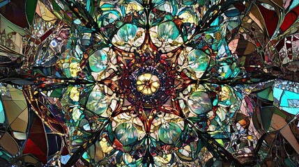 Poster - Intricate Abstract Kaleidoscope Design Showcasing Vibrant Colors and Geometric Patterns
