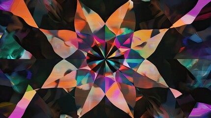 Poster - Vibrant Abstract Kaleidoscope Design Featuring Colorful Shapes and Patterns