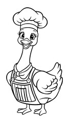 Sticker - goose chef coloring