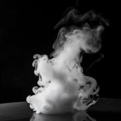 Mystical swirling white smoke art