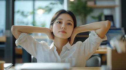 Wall Mural - portrait of a businesswoman sitting in a cafe