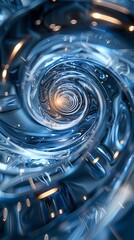 Wall Mural - Digital blue abstract glass sculpture pumping poster background