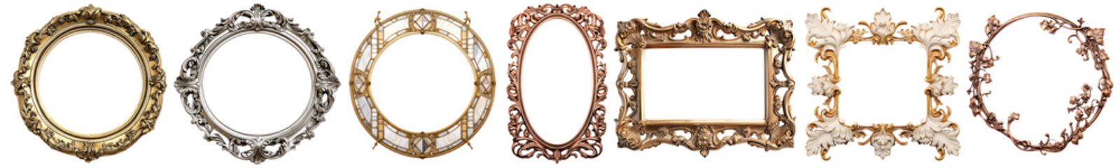 Canvas Print - Art nouveau picture frame png cut out element set