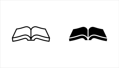 Open book line icon set. ebook icon vector illustration on white background