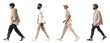 © Rawpixel.com - Walking diverse men full body png cut out element set