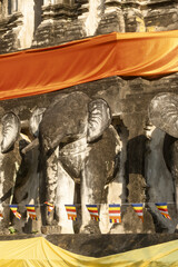 Wall Mural - Wat Chiang Man, the Chedi Chang Lom, also called the Elephant Chedi in Chiang Mai, Thailand