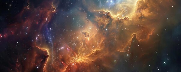 Wall Mural - stunning cosmic landscape showcasing vibrant colors, nebulas, and stars in a breathtaking galactic s