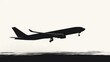 © 69 - Side view of a civil airliner taking off, its sleek design silhouetted against a cloudless sky, symbolizing freedom and adventure.