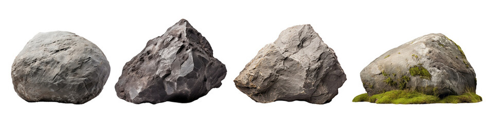 Rock stone png cut out element set