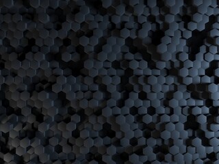 Sticker - Dark abstract technology hexagon background. Geometric wallpaper