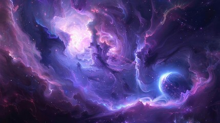 Wall Mural - a stunning cosmic scene filled with vibrant colors and swirling galaxies, perfect for evoking a sens