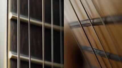 Poster - Strings on a Guitar Captured From Various Angles Showcasing Craftsmanship and Detail in a Well-Lit
