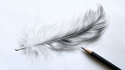 Feather drawing sketch