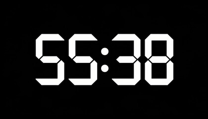 Starting soon Digital countdown clock timer in 5 hours to zero second. White text number on isolated black background. Element for overlay concept. 4K footage motion video