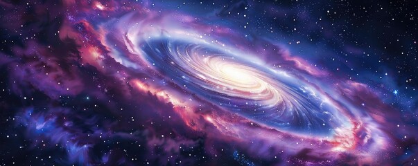 Wall Mural - a stunning galaxy filled with vibrant colors and swirling cosmic clouds, showcasing the beauty of th