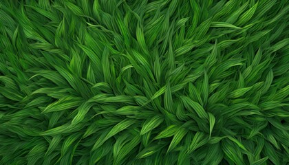 Wall Mural - Top view of natural fresh green grassy background. Nature and wallpaper concept. 3D illustration rendering