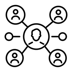 Poster - An icon of people network in line style 