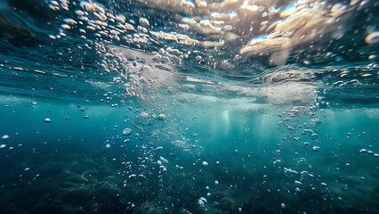 Poster - Underwater bubbles rising
