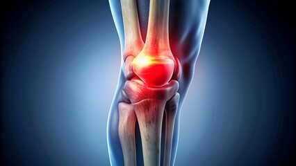 Inflamed knee meniscus in arthritic human leg, inflamed, knee, meniscus, arthritic, joint, human, medical