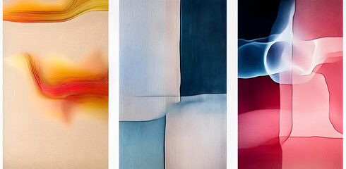 Canvas Print -  three various abstract painting designs