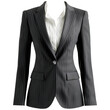 © Sippung - Gray pinstripe business suit jacket for women ideal for formal ID photos or social media profiles with transparent background clipart