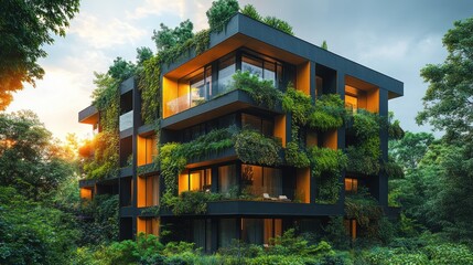 Wall Mural - Modern Sustainable Architecture: Green Building Design