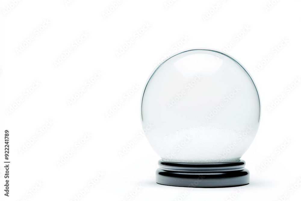 Empty snow globe isolated on white background for winter or holiday ...