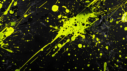 Wall Mural - neon yellow paint ball splatter,