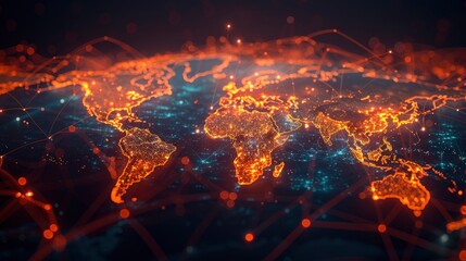 A global network map highlighting quantum computing hubs around the world, showcasing the international collaboration in quantum research.