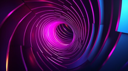 Poster - future technology abstract background. neon glowing rays, network, big data, data center, server, in