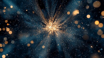 Poster - A breathtaking and stunning display of radiant light and colorful particles flowing through a cosmic backdrop