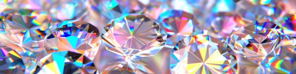 Canvas Print - Holographic background with diamonds and prisms, 