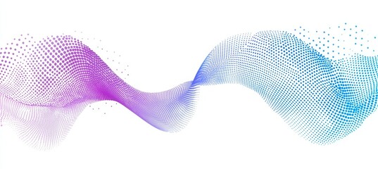 Poster - Modern abstract dot particles pattern. Color gradient blue purple pink on transparent background.
