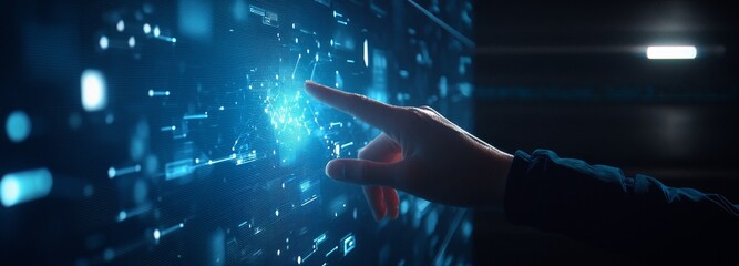 Poster - A digital banking system, virtual bank, online banking and digital money. A digital banking system on a network of financial data and banking, FinTech, cyber security, e-KYC technology.