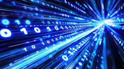 Poster - Abstract Digital Tunnel with Binary Code