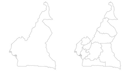  Cameroon map. Map of Cameroon in white set