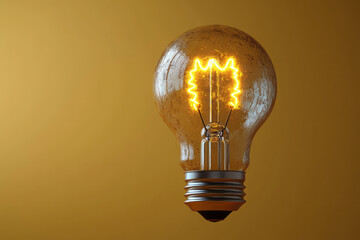 Aufkleber - A question mark with a lightbulb above it, symbolizing an idea forming, set against a pastel yellow background,