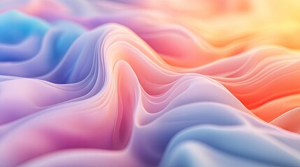 Fototapete - Elegant 3D colorful background featuring soft gradients and abstract forms, creating a soothing visual appeal