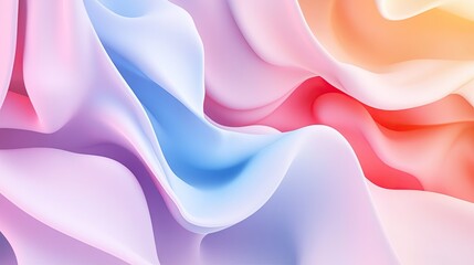 Fototapete - Elegant 3D colorful background featuring soft gradients and abstract forms, creating a soothing visual appeal