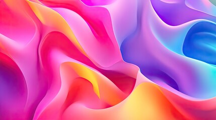 Fototapete - Elegant 3D colorful background featuring soft gradients and abstract forms, creating a soothing visual appeal