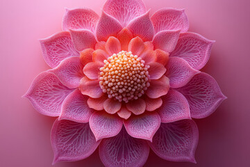 Poster - A mandala, symbolizing the search for completeness and self-unity, isolated on a pastel pink background,